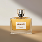 Ganelli No. 1 for Her - Fruity Floral Perfume in a square glass bottle with amber liquid