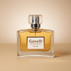 Perfume Ganelli No. 2 for Her, amber eau de parfum in a clear square bottle with crystal cap
