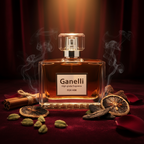 Ganelli No.11 for Him Bold Spicy Oriental EDP bottle in amber glass with crystal cap