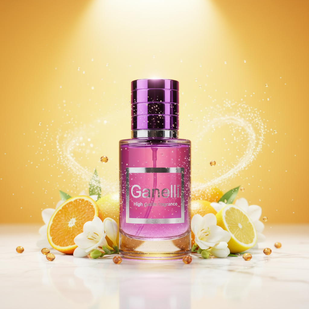 Ganelli No.19 for Her 30ml – joyful citrus women's perfume cinematic display orange lemon freesia